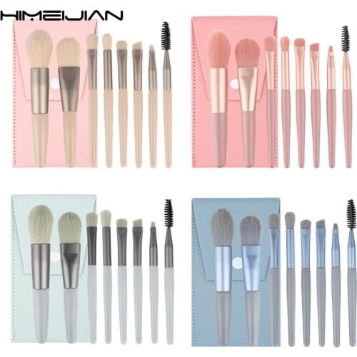 8pcs Makeup Brushes Set for Eyeshadow Eyeliner Blush Foundation Powder Eyebrow Eyelash Professional Beauty Cosmetics Kit Tools