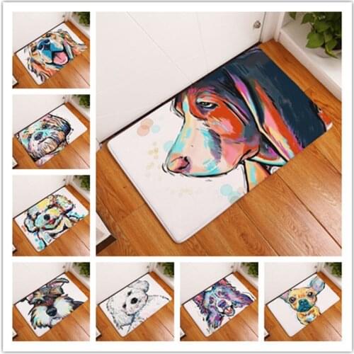 Cartoon Dogs Series Non Slip Shower Mat Bathroom Carpet Bath Mat Rugs Home Decoration Floor Mat Kitchen Mat