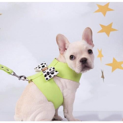New Sweet Bowknot Dog Cat Harness Chest Leash Puppy Small Dogs Harnesses Vest for Chihuahua Yorkshire Walking Training Pet Suppl