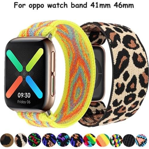 New Nylon Strap For OPPO Watch Band 46mm Soft Nylon Loop Band Bracelet Colorful Watchband Elastic Loop For OPPO Watch Strap