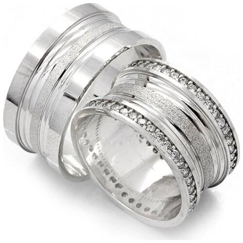 Couple Wedding Ring Sterling Silver 925 Woman And Man Luxury Jewelry Bands Fashion Engagement Anniversary Ancient Greek Model