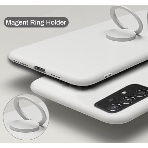 LOVECOM Original Liquid Silicone Phone Case For Samsung A52 A72 A51 A71 S20 FE S21 S10 S9 S8 Plus Note 20 Ring Holder Soft Cover
