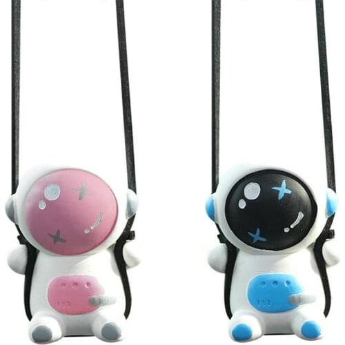 Car Pendant Swing Astronaut Shape Rear View Mirror Decor Car Hanging Ornament Interior Decoraction Accessories for Girls Gifts