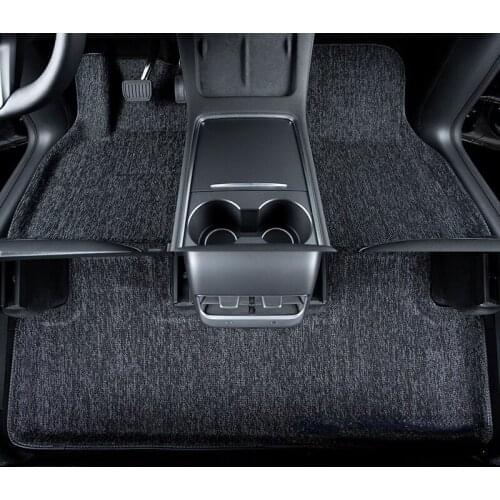 Fully Surrounded Special Foot Pad For Tesla Model Y Car Waterproof Non-slip Floor Mat Super Soft Silk Model3 Box mat Accessories
