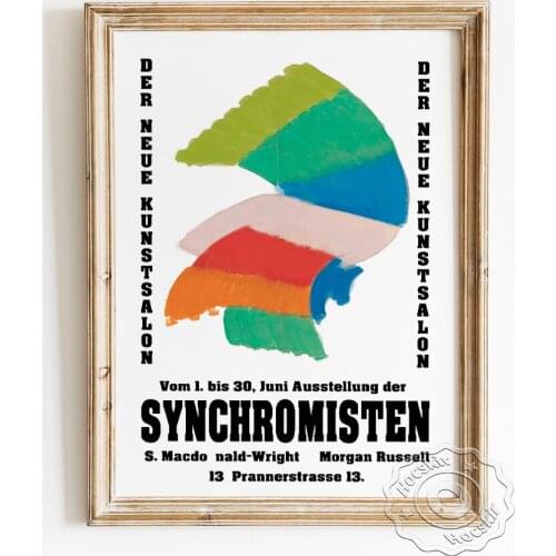 Stanton Macdonald Wright Exhibition Retro Poster, Inventing Abstraction Wall Stickers, German Sychromisten Art Prints Home Decor