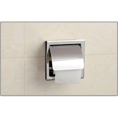 Stainless Steel Toilet Roll Paper Box Waterproof Concealed Install Tissue Holder HFing