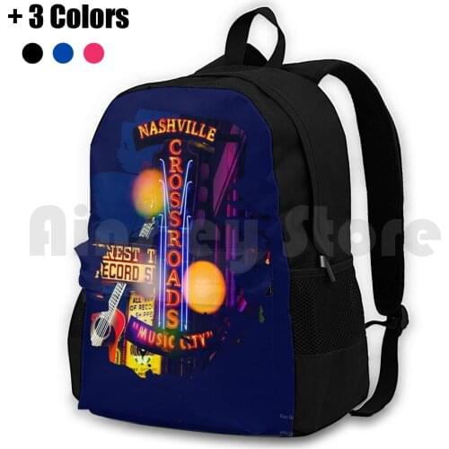 Nashville Music City Outdoor Hiking Backpack Riding Climbing Sports Bag Nashville Tennessee Country Music Downtown Nashville