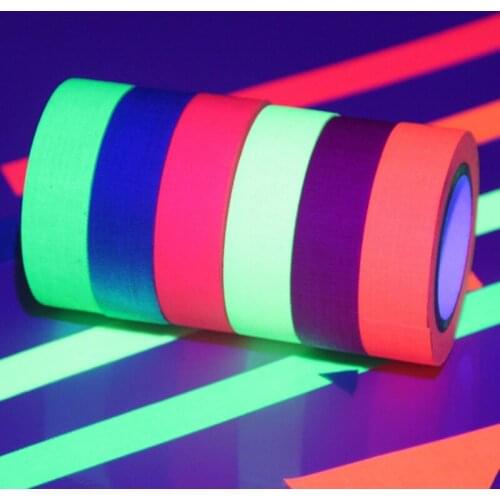 Self Adhesive Cotton Cloth Party Reactive Home Decor Glow UV Blacklight Window Reflective Neon Outdoor Fluorescent Tape