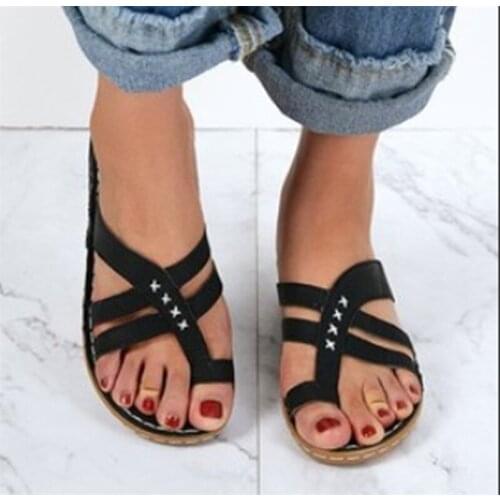 Women Slipper Flat Heels Slip On Shoes Casual Slides Flip Flops