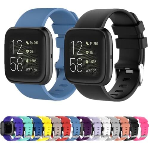Silicone Watch Band For Fitbit Versa 2/Versa/Versa Lite Wrist Starp Soft Replacement Classic Bracelet For Fitbit Versa 2 1 Lite