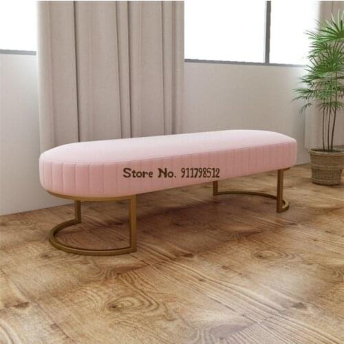 Nordic light luxury shoe changing stool home entrance cloakroom sofa stool makeup stool bed end stool clothing shoe store sofa b