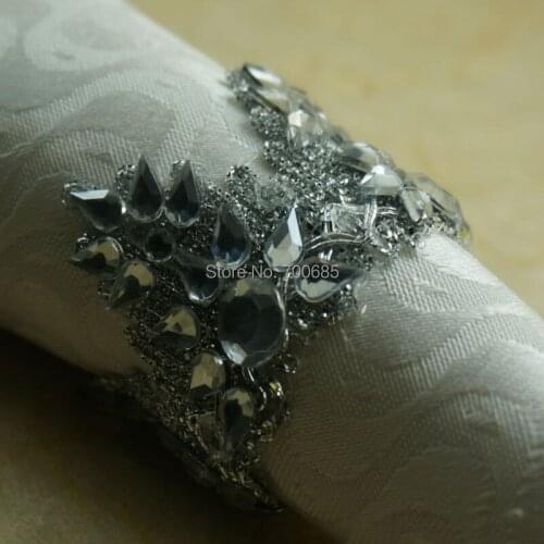 Sllver crown napkin ring, crystal crwon napkin holder