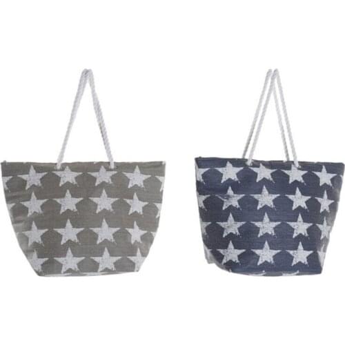 Bag DKD Home Decor Stars Blue Grey (2 pcs)