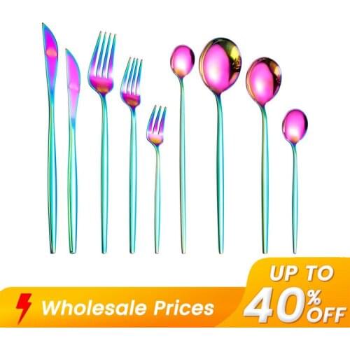 Stainless Steel High-End Exquisite Cutlery Western Tableware Kitchen Household Steak Knife Fork Dessert Coffee Spoon Flatware