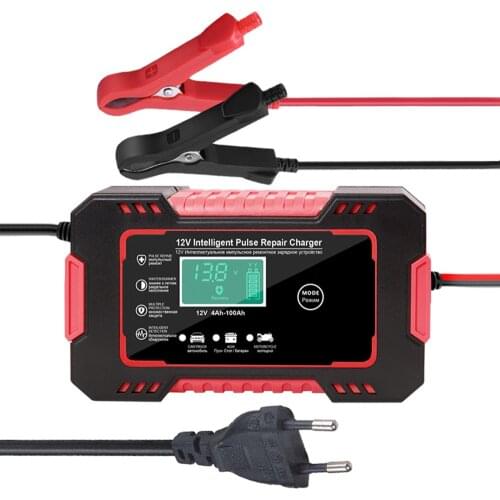 Full Automatic Car Battery Charger 12V 6A LCD Display Battery Charger Power Puls Repair Chargers For Wet Dry Lead Acid Battery