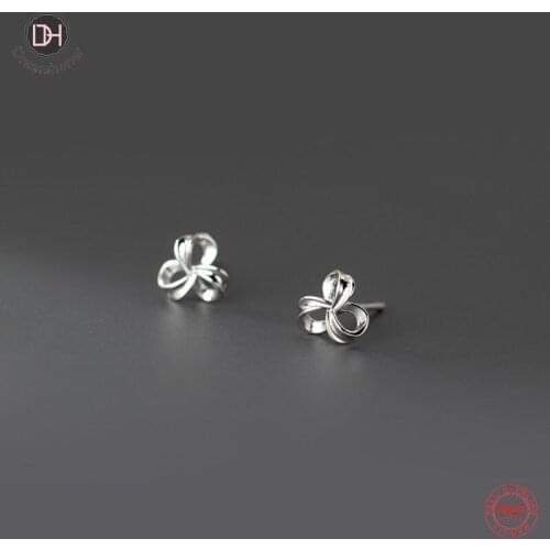 Dreamhonor Wholesale 925 Sterling Silver Hollow Flower Stud Earrings For Women Birthday Gifts Jewelry