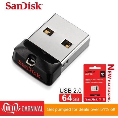 100% Original SanDisk Cruzer Blade CZ33 USB Flash Drive 128GB 64GB 32GB 16GB Pen Drive USB 2.0 Support official verification PC