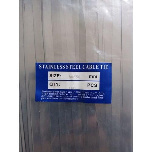 100pcs 8mmx550mm STAINLESS STEEL ZIP CABLE TIES LOCK TIE WRAP