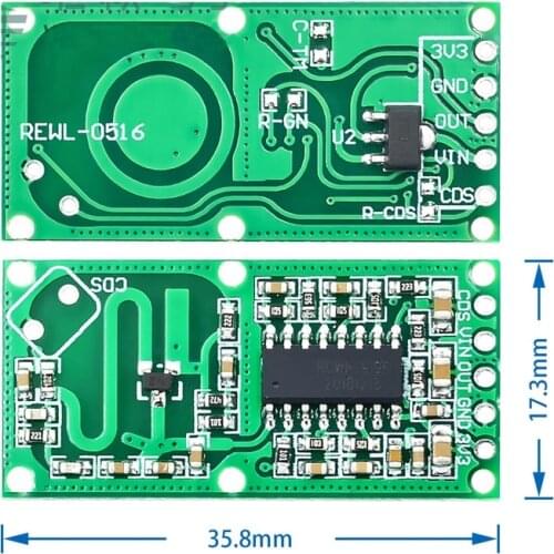 2pcs Smart Electronics RCWL-0516 microwave radar sensor module Human body induction switch module Intelligent sensor