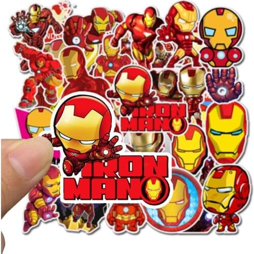 35 Pcs/set Disney Iron Man Waterproof Stickers Cartoon Anime Figure Marvel Iron-man Multifunctional Stick Graffiti Sticker