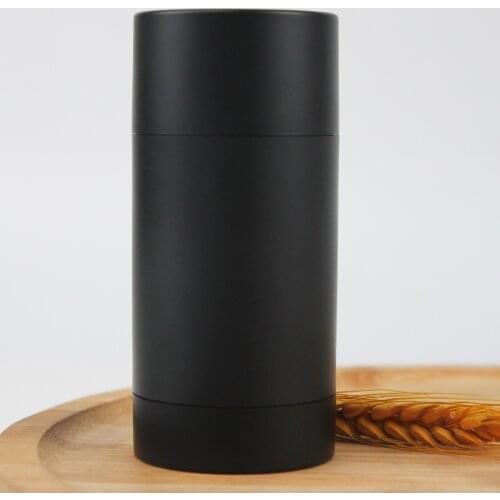 4pcs 75ml 2.5oz Matt Black Round Shape Bottom Filling Stick Deodorant Container Empty Reusable Deodorant Bottles