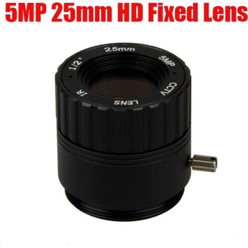 5 Megapixel HD 1/2" 25mm F2.4 Fixed Iris IR CCTV Lens CS Mount For 720P / 960P / 1080P / 3MP/5mp Security Camera Free Shipping