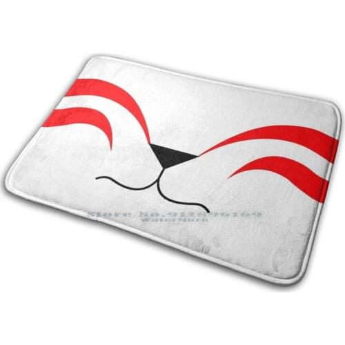 Anbu Cat Style Mask Mat Rug Carpet Anti-Slip Bedroom Entrance Door Mat Anbu Clan Family Symbol Red Cat Anime Cosplay Nara
