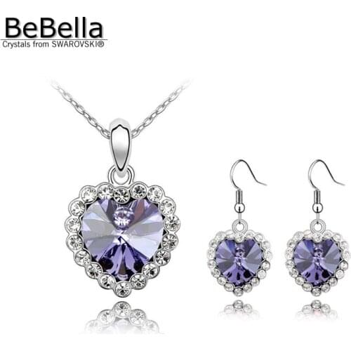 BeBella Heart necklace set Made with Swarovski ELEMENTS