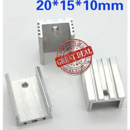 Free Shipping Wholesale 100PCS to220 heatsink 20*15*10mm 7805 heatsink U shaped Transistor radiator