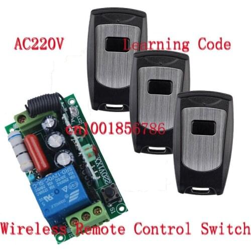 220V 1CH 10A Radio Wireless Remote Control light Switch Learning Code With Waterproof Transmitter Output Adjusted