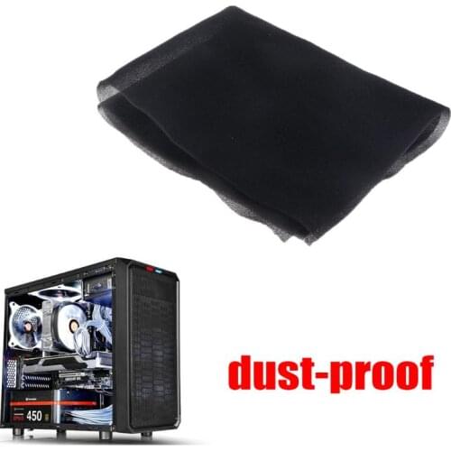 500x400x3/5MM DIY Computer Dust Filter Mesh PC Case Fan Cooler Dustproof Cover Sponge 60PPI Black