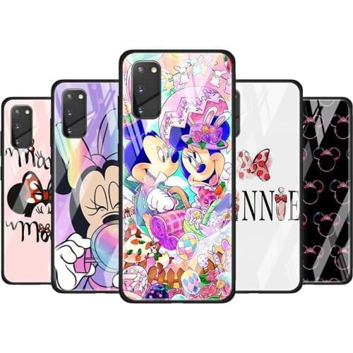 Minnie Mouse Heart Tempered Glass Cover For Samsung Galaxy S20 S10 S9 S8 S10E FE Ultra Plus Lite Phone Case