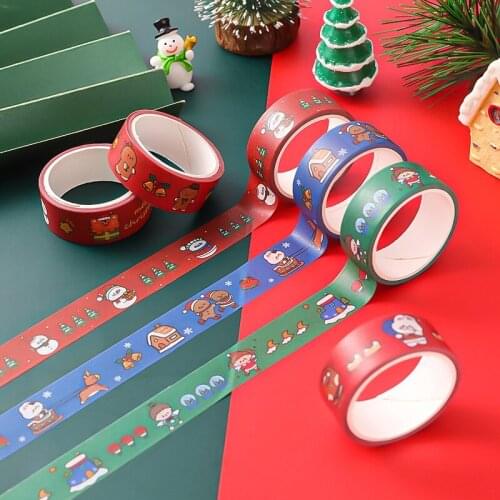 Christmas Holiday Washi Tape Set - 8 Rolls Merry Christmas Decorative Washi Tape for Xmas Party Favors Supplies, Bullet Journal