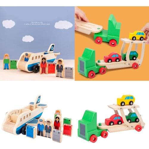 Wooden Kids Play Toys Blocks Toy Handmade Vehicle Model Toy for Children Girl Boys