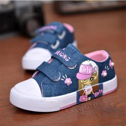 Disney Childrens shoes children baby girls spring 2021 new canvas shoes sneakers breathable princess shoes sneakers