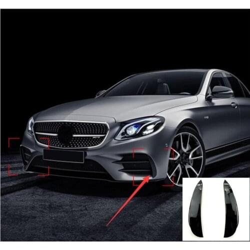 For Mercedes Benz E Class W213 2016-2019 E43 E53 AMG Car Exterior Body Side Front Bumper Lip Trim Cover Stickers Car