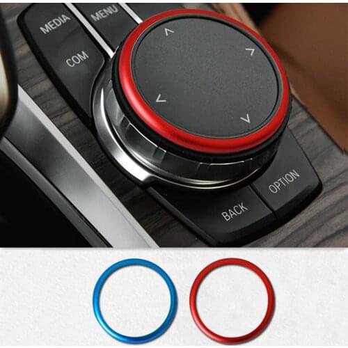 Car Control Multimedia Driver Button Frame Decorative Cover Trim Circle Ring For BMW 5 series G30 X3 G01 X4 G02 2018 Car Styling