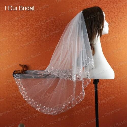 Two Layer Wedding Veil Bridal Hair Accessory Bridal Hair Cover New Style Real Photo 014