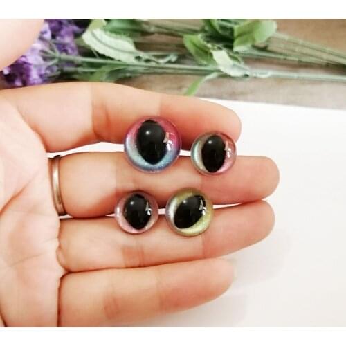 MASCKASZEM exclusive-- 13mm/14mm/15mm/18mm clear safety toy cat eyes+glitter rainbow fabric + hard washer-mixed color-60pcs/lot