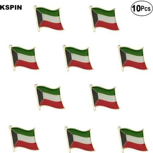 Kuwait Flag Lapel Pin Flag badge Brooch Pins Badges 10Pcs a Lot