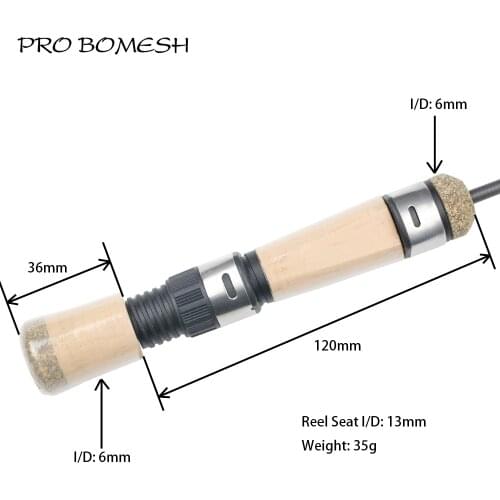 Pro Bomesh 1 Set 2A Cork Spinning Reel Seat Handlt Kit Trout Fishing Rod Ice Fishing Rod Accessory DIY Component Repair Kit Cane