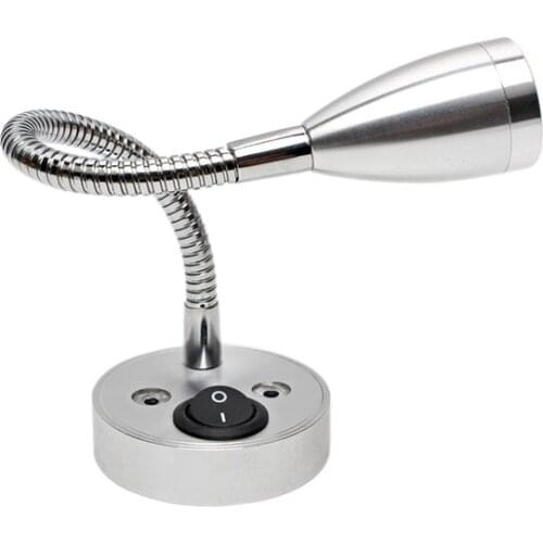 Reading Light,LED Hose Reading Light 12V 3W Bedside Wall Lamp for Yacht LED Light with Switch