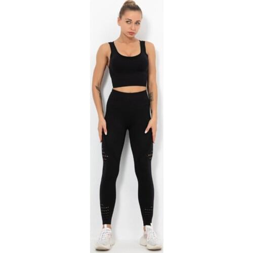 Hot Sell Yoga Suit Short Sleeve Sports Tights Running Breathable Seamless Leggings Set