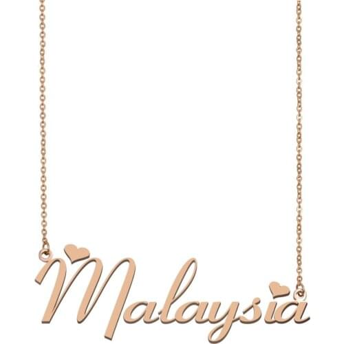 Malaysia Name Necklace Gold Custom Personalized Choker for Women Girls Best Friends Birthday Wedding Christmas Mother Days Gift