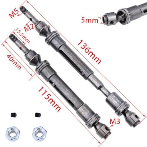 Metal Steel Front Driveshaft Assembly Heavy Duty CVD Constant Velocity Shaft For Traxxas 1/10 Slash 4x4 Stampede VXL 6851R 6851X