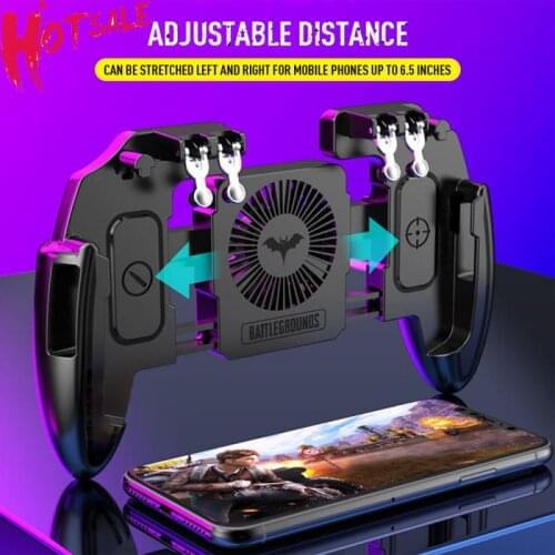 PUBG Mobile Joystick Controller Turnover Button Gamepad for PUBG iOS Android Six 6 Finger Operating Gamepad With Cooling Fan