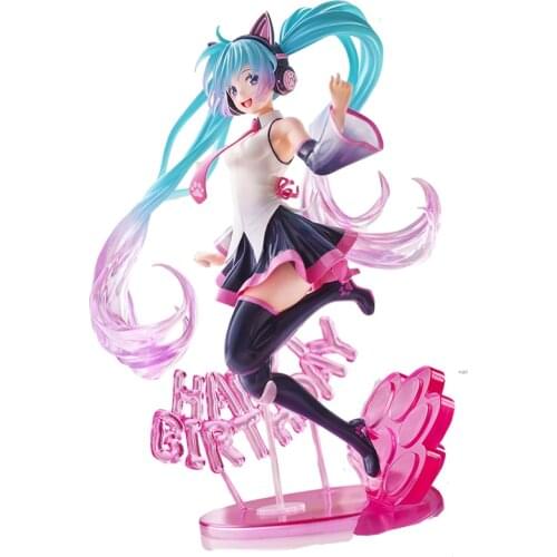 Pre-Sale Hatsune Cat Ear Cartoon Figure Model Desktop Ornaments Japan Anime Figure Hatsune Doll Collectible Model Toys