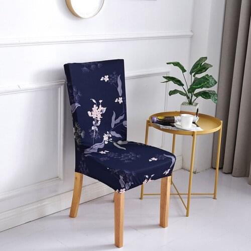 Printing Dining Chair Cover Spandex Elastic Chair Slipcover Case Stretch Chair Covers for Wedding Hotel Banquet Dining Room