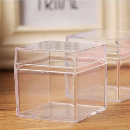 Clear Acrylic 5 Sided Jewelry Display Storage Box Case Square Cube Props Box