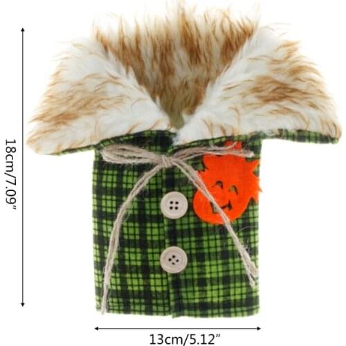 Christmas Sweater Wine Bottle Cover Collar Button Coat Design Wine Bottle Dress